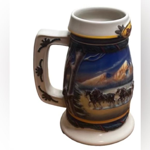 Holiday In The Mountains 2000 Budweiser Holiday Beer Stein Mug Mountains #CS416 - Picture 3 of 6